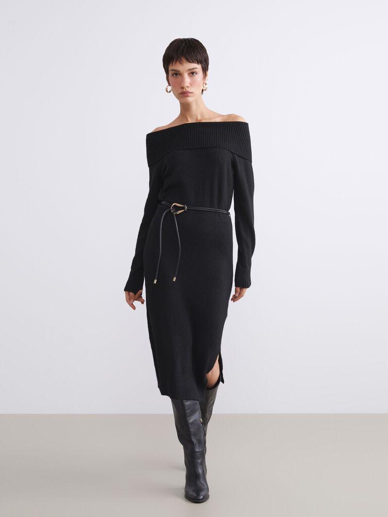 LC Waikiki Ženska haljina W5J250Z8-CVL, Midi, Crna