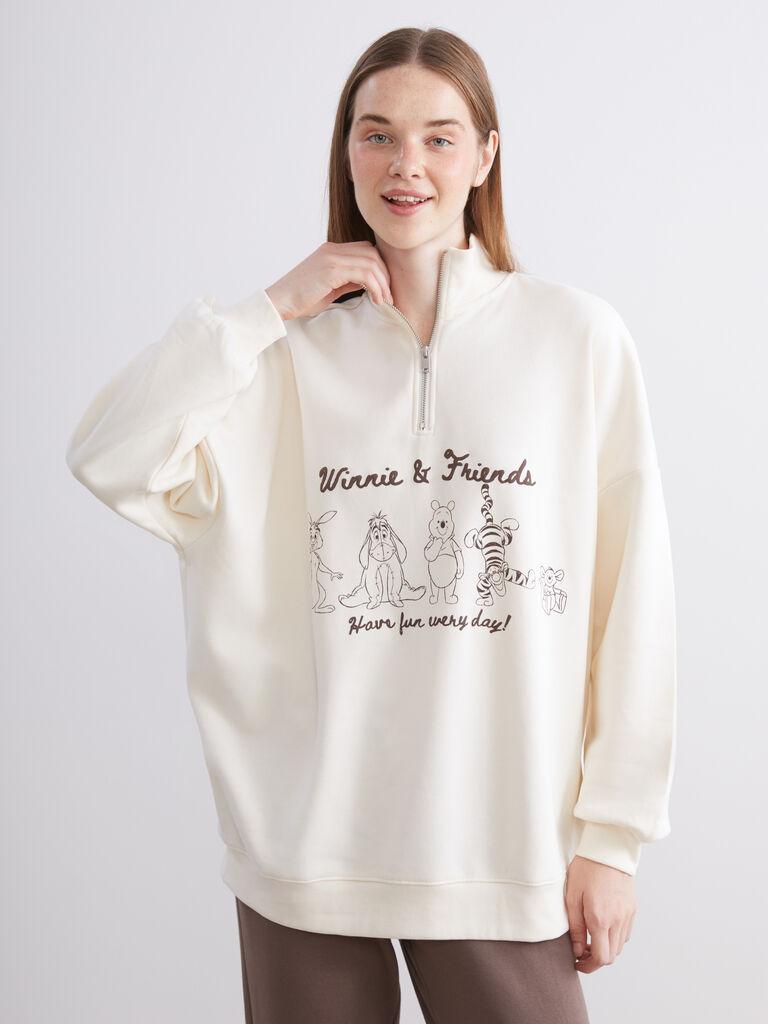 LC Waikiki Ženski duks W5AG15Z8-YLD, Zip kragna, Bež