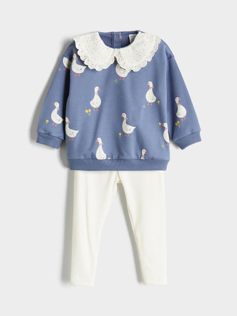 LC Waikiki Komplet za devojčice W59811Z1-LS2, Teget-beli