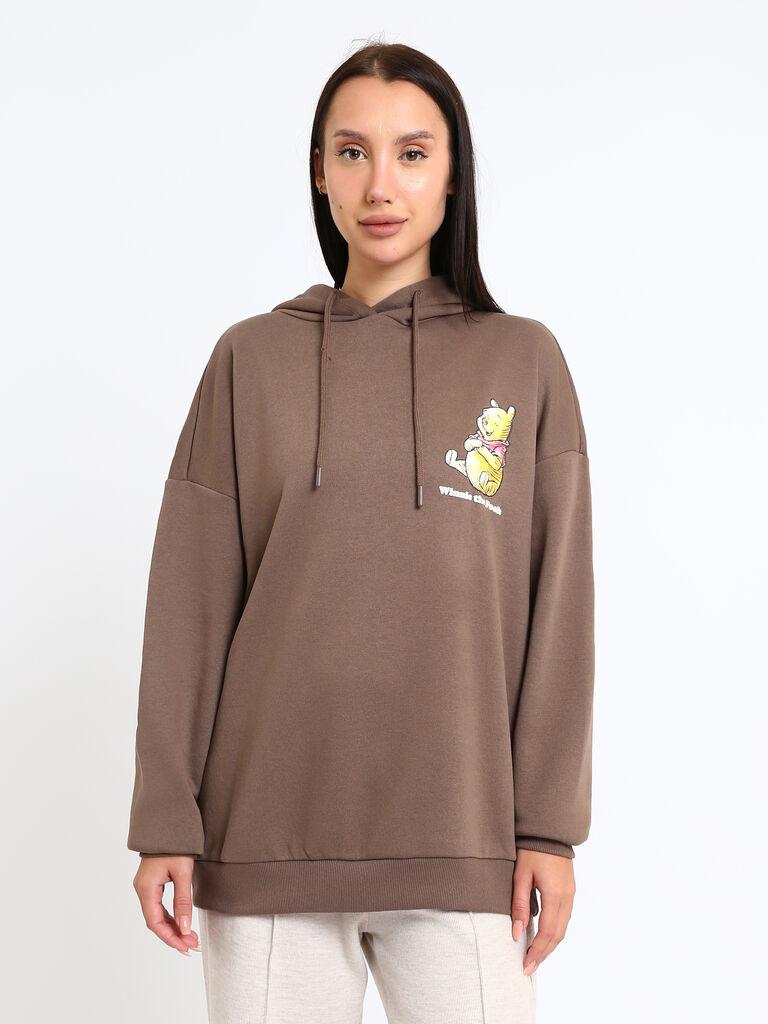 LC Waikiki Ženski duks W5AG57Z8-ZAQ, Sa kapuljačom, Braon