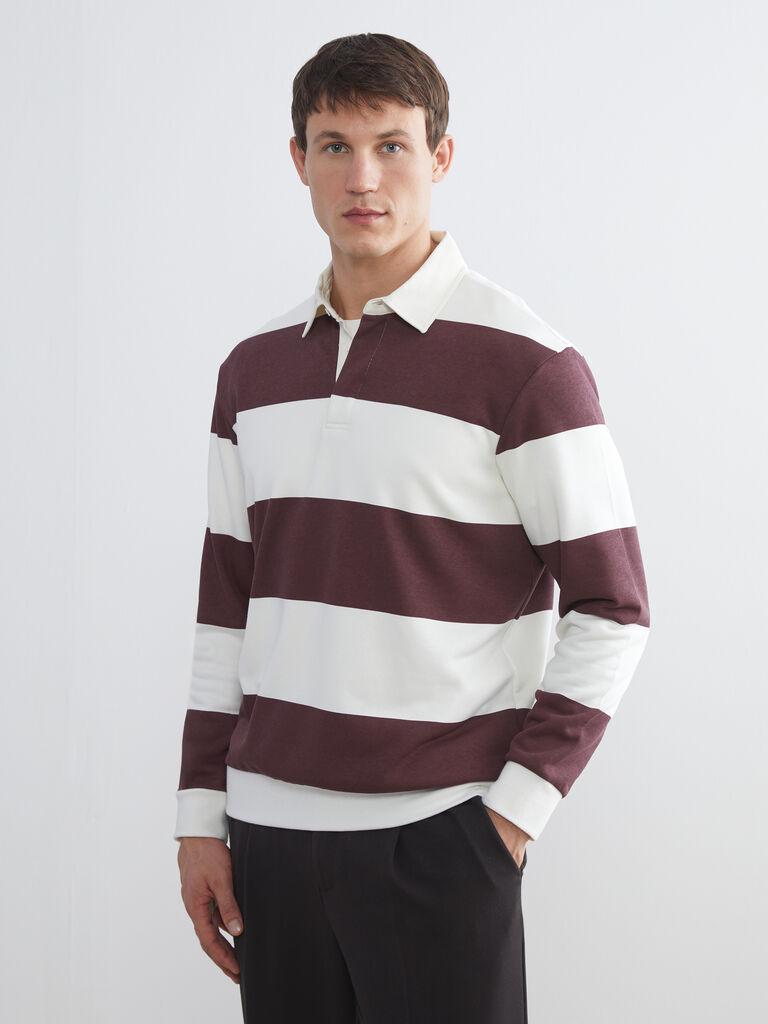 LC Waikiki Muški duks W5H398Z8-LET, Polo kragna, Bordo