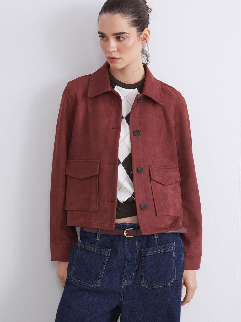 LC Waikiki Ženska jakna W5IN09Z8-D7F, Regular fit, Bordo
