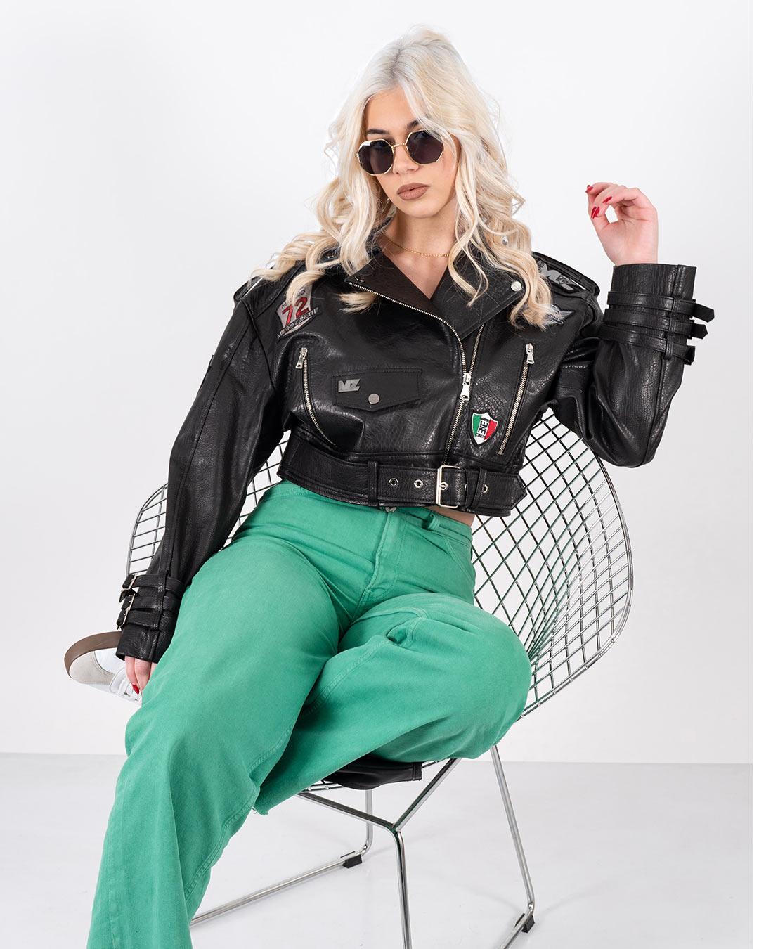 MARIO ZENETTI Ženska kožna jakna Amy air, Crna