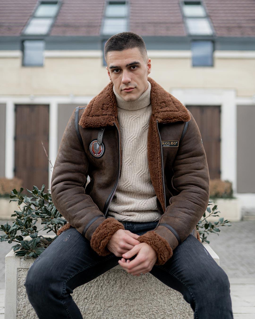 MARIO ZENETTI Muški monton Gerardo ARL, Braon