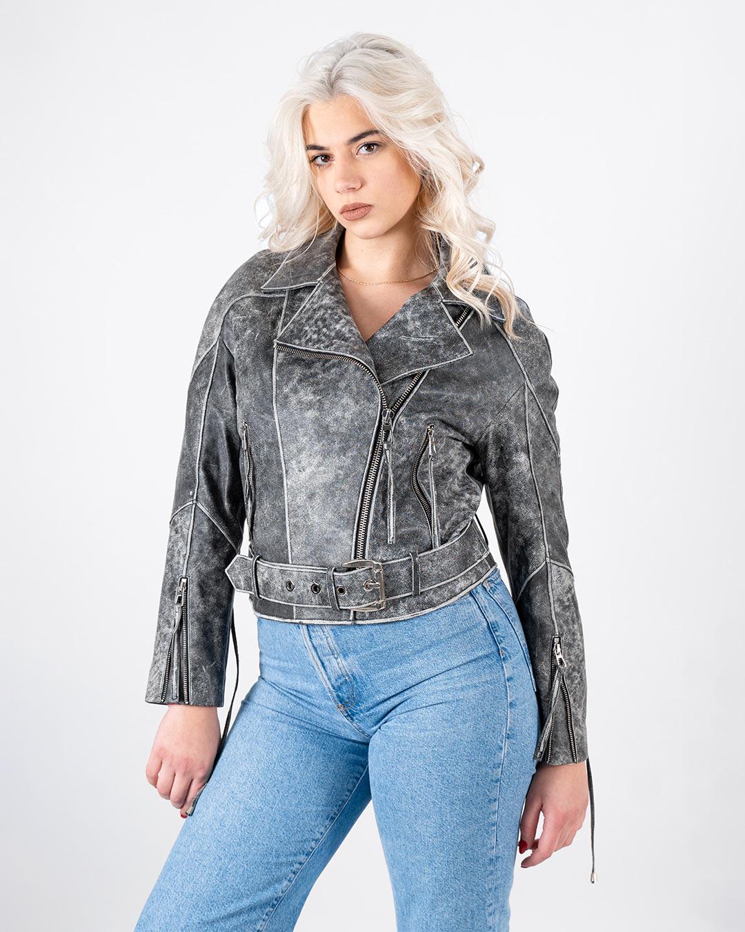 BRACA PREMIUM Ženska kožna jakna BC-23-1, Siva