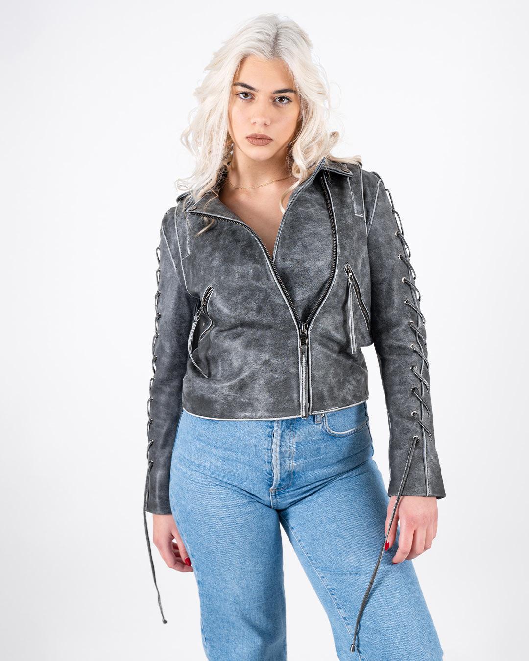 BRACA PREMIUM Ženska kožna jakna BC-155, Siva