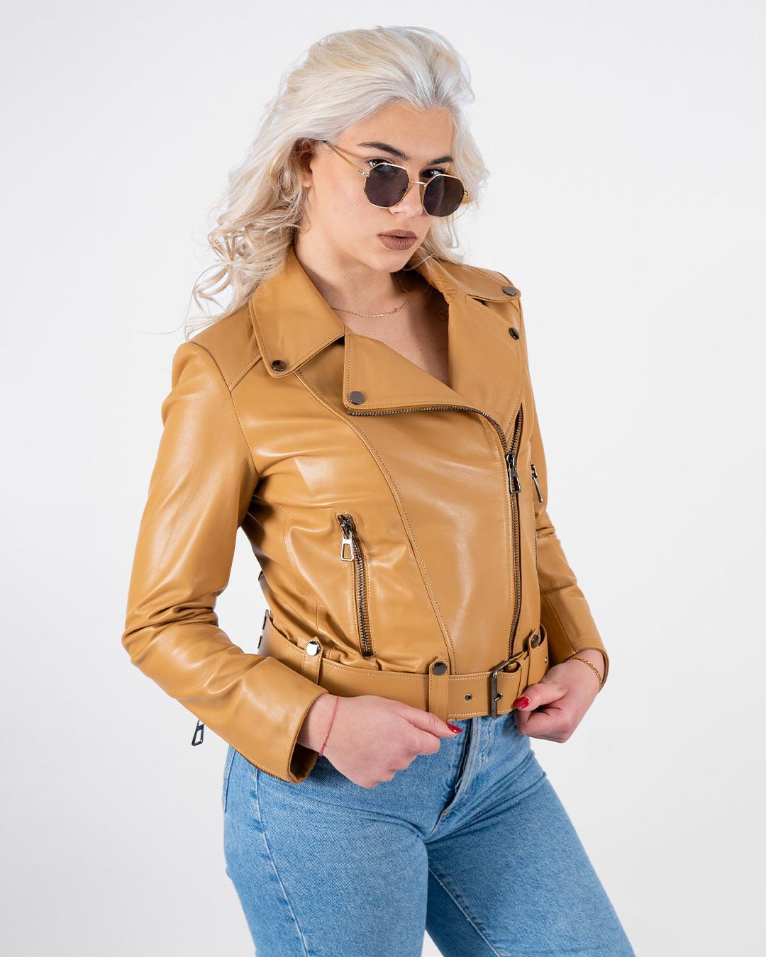 BRACA PREMIUM Ženska kožna jakna BC-165, Krem