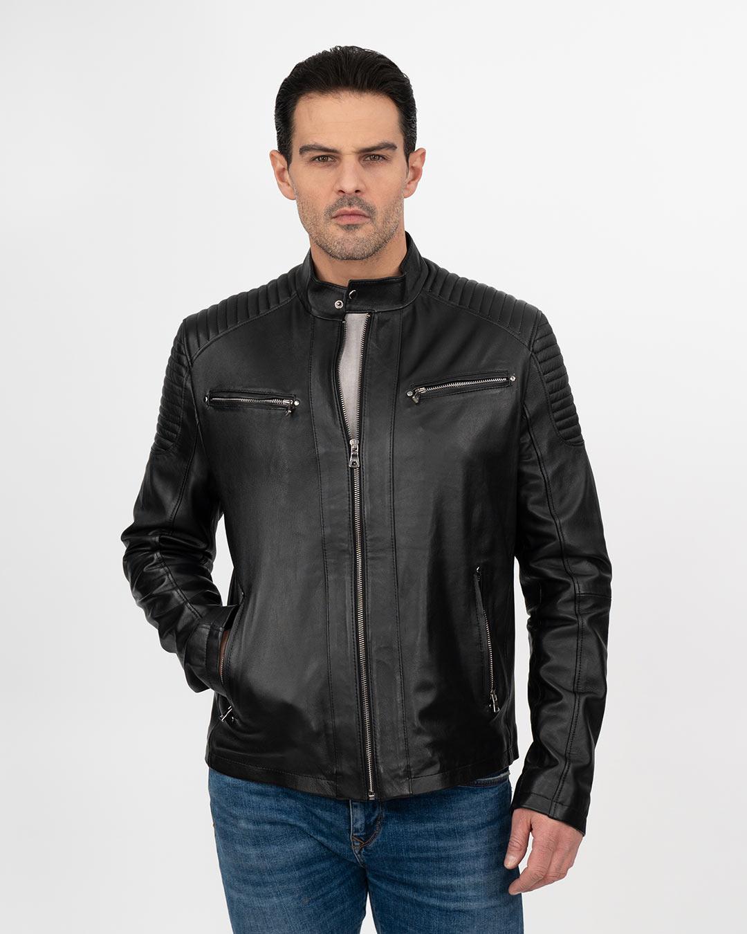 LA FORCE Muška kožna jakna Jean Pierre, Crna