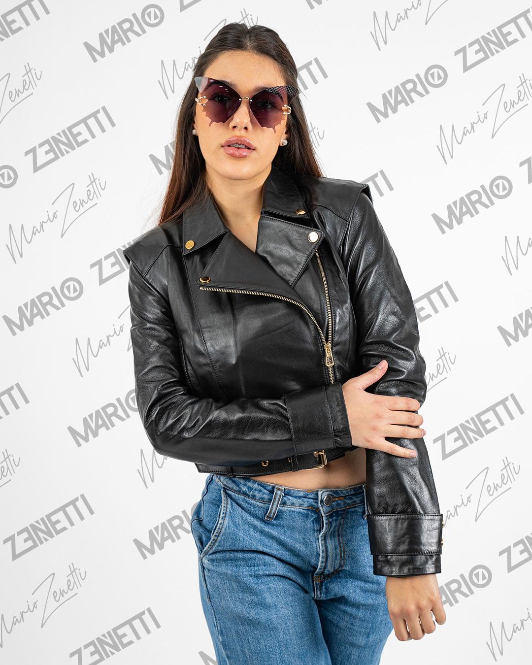 MARIO ZENETTI Ženska kožna jakna Ingrid,  Crna