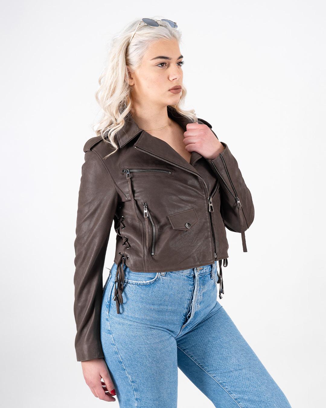 BRACA PREMIUM Ženska kožna jakna BC-161-2, Braon