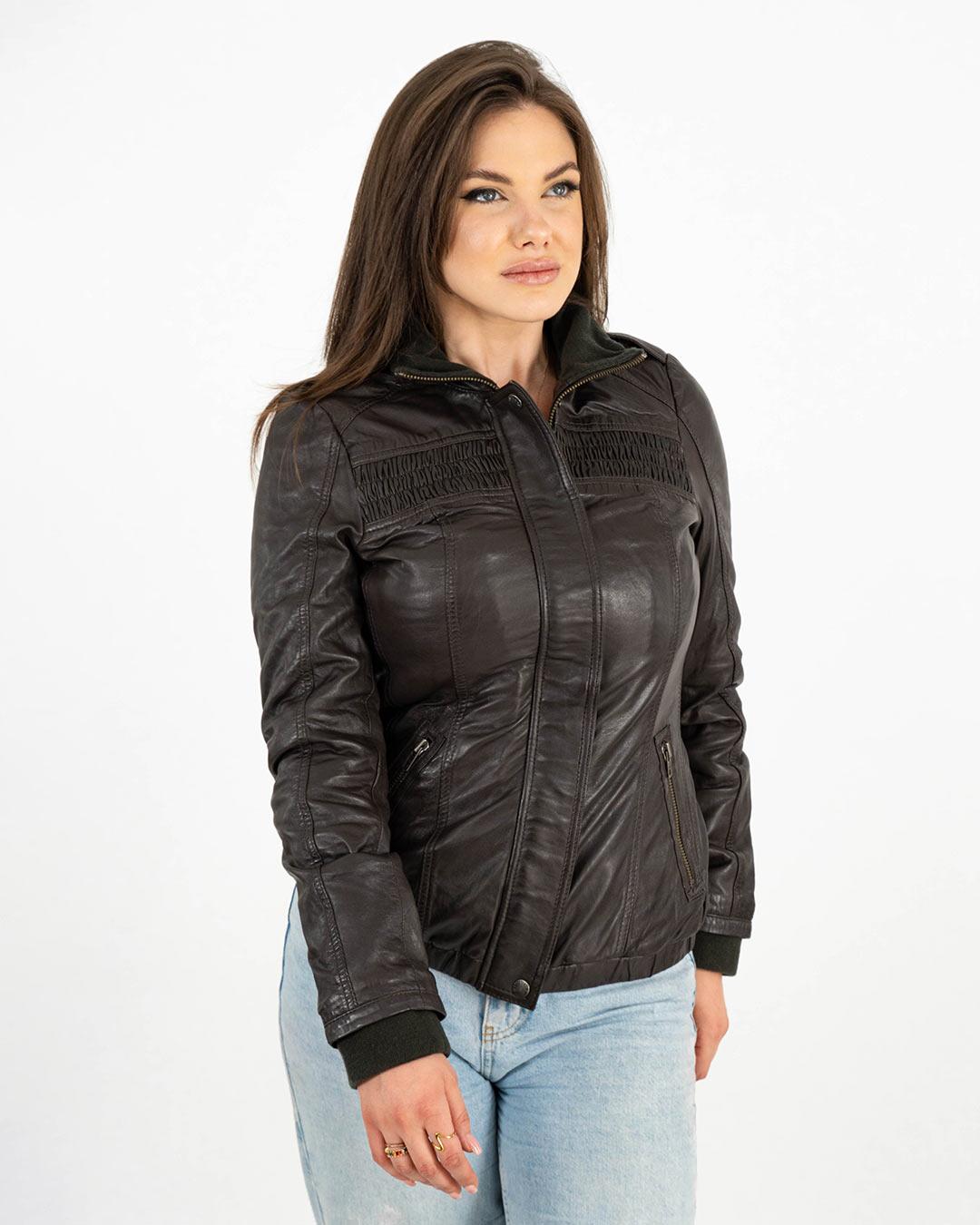 LA FORCE Ženska kožna jakna JLW-14, Tamnobraon