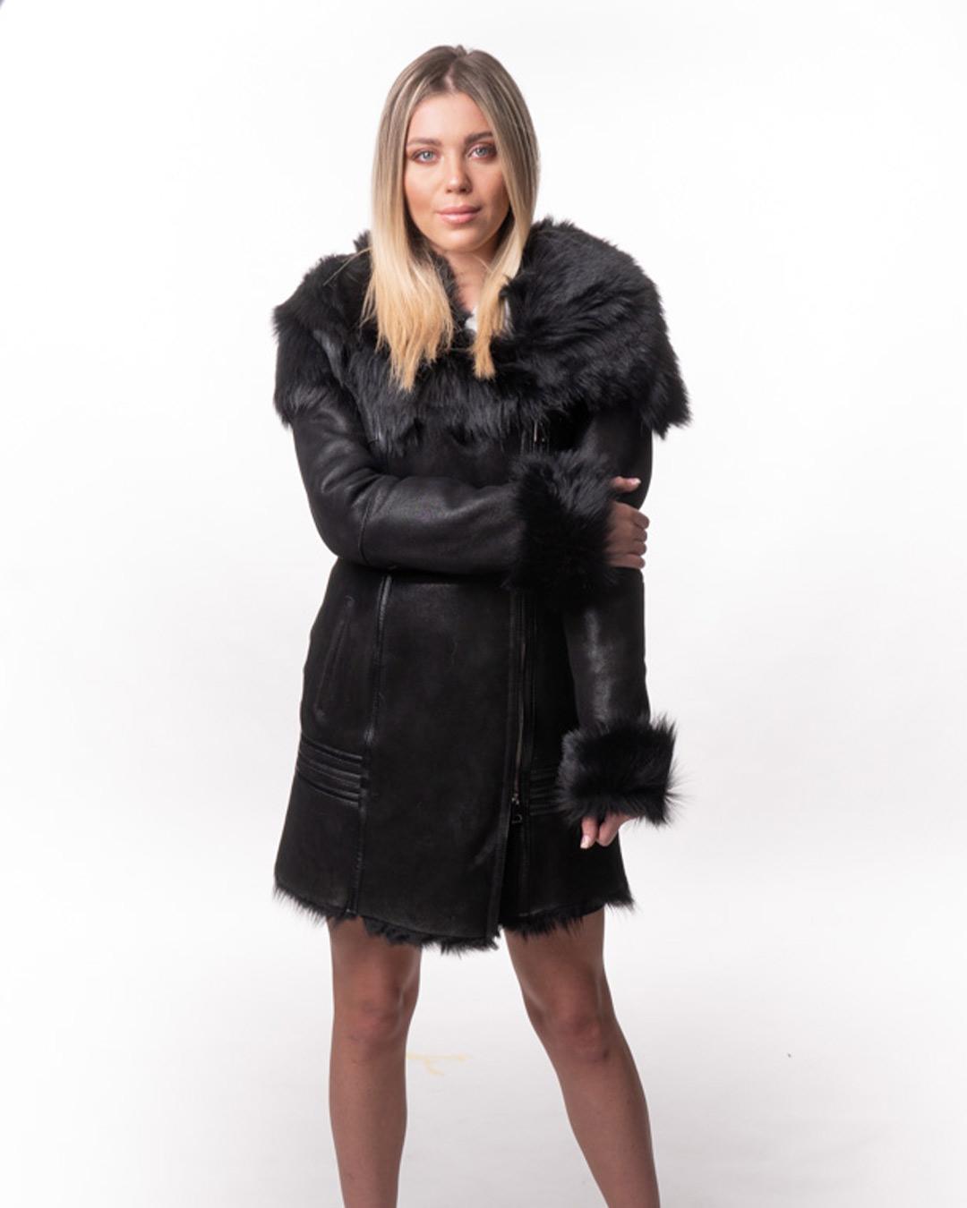 LA FORCE Ženski Monton Amanda, Crni