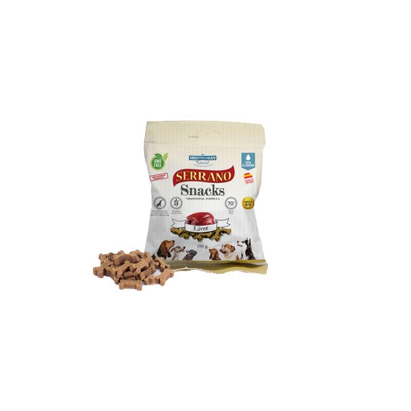 MEDITERRANEAN NATURAL Poslastica za pse sa ukusom jetre Serrano, 100g