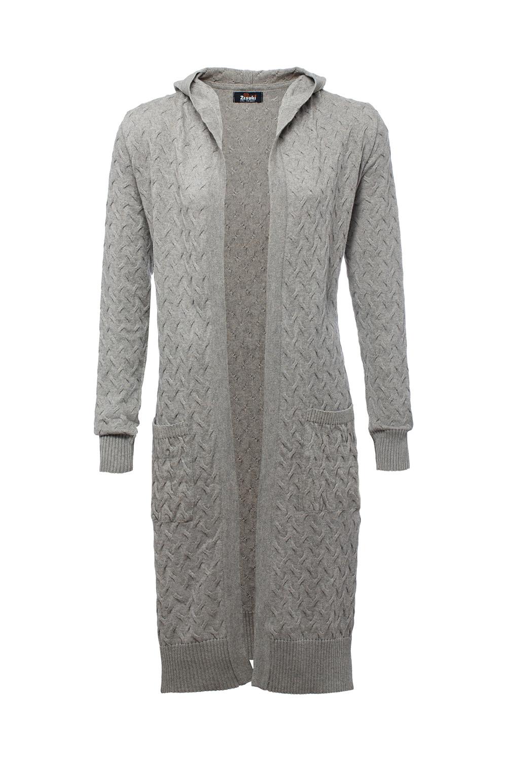 Zisuki Ženski kardigan sa kapuljačom, Sivi