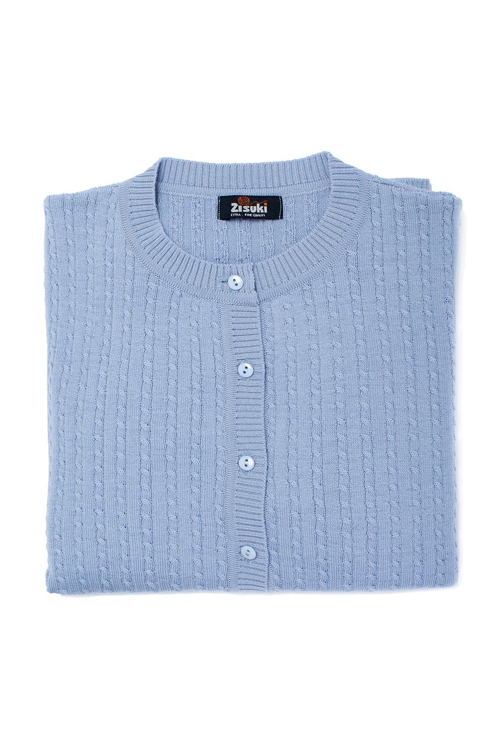 Zisuki Ženski kardigan, Okrugli izrez, Svetloplavi