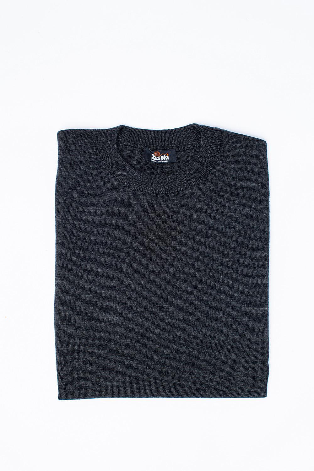 Zisuki Muški pulover, Okrugli izrez, Sivi