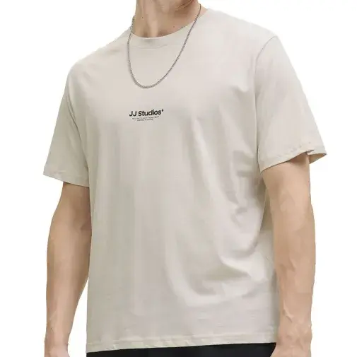 Jack & Jones Muška majica Jorhyeres Back Element Tee Ss Crew, Krem