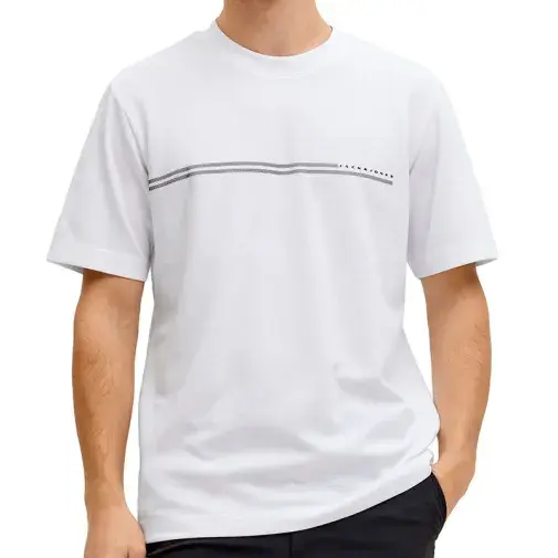 Jack & Jones Muška majica Jcofusion Chest Brand Tee Ss Crew Sn, Bela