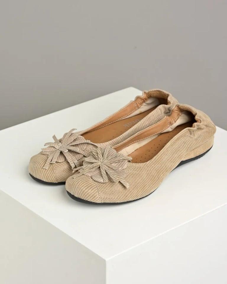 Ženske kožne baletanke 9482/1237 Bež