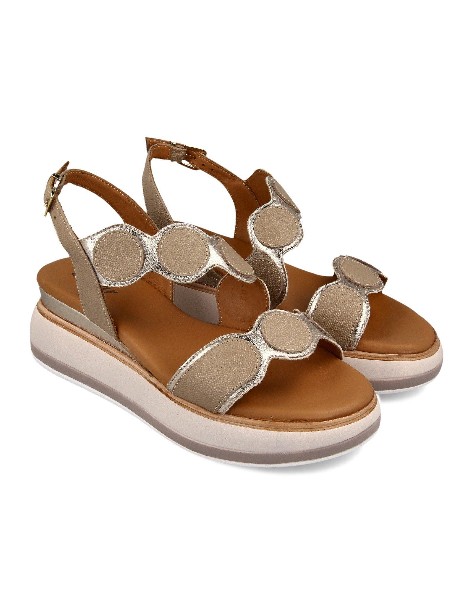 Paar Ženske kožne sandale 50707-47, Bež