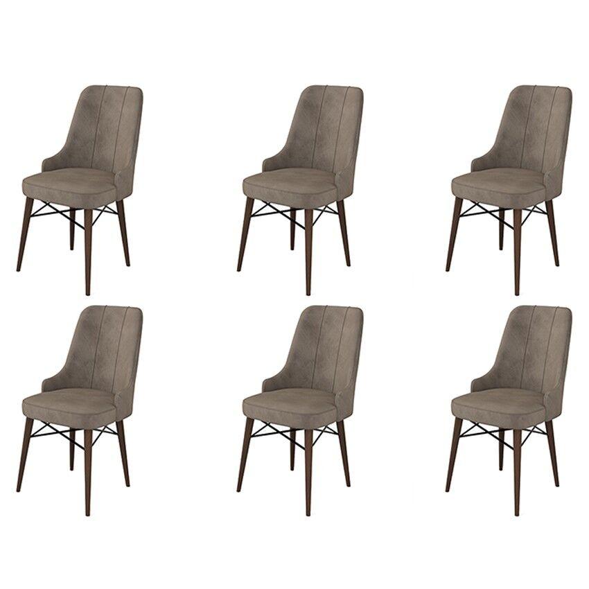 Hanah Home Set trpezarijskih stolica Pare, 6 komada,  Smeđe boje