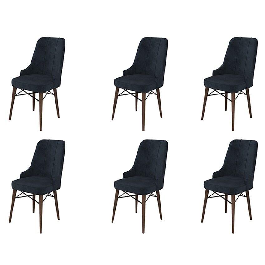 Hanah Home Set stolica Pare, 46x94x46 cm, 6 komada, Antracit-braon
