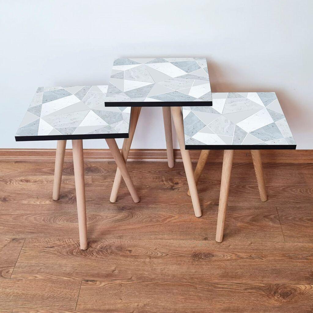 Hanah Home Set klub stočića 3Shp175, 3 komada, Šareni