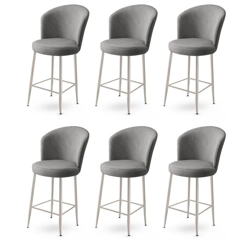 Hanah Home Set barskih stolica Fora, 6 komada, Sivi