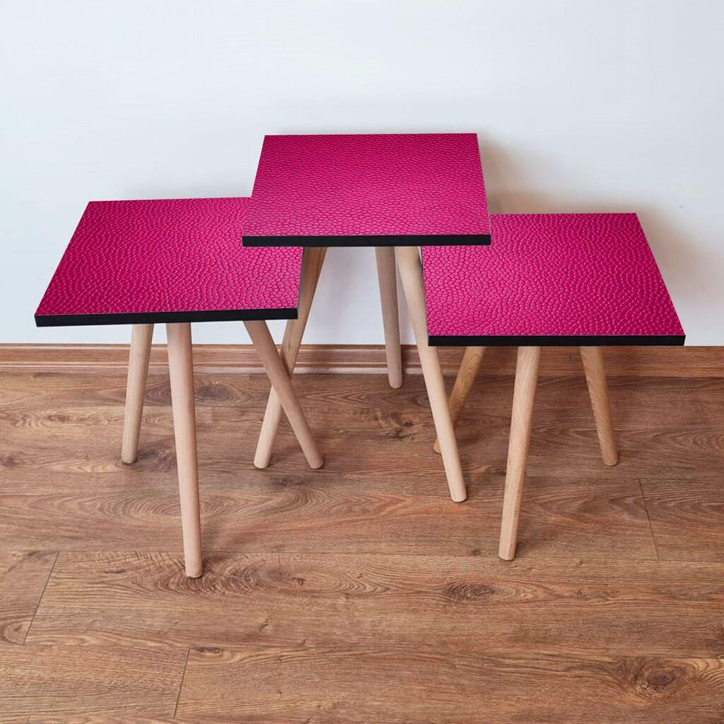 Hanah Home Set klub stočića 3Shp366, 3 komada, Šareni
