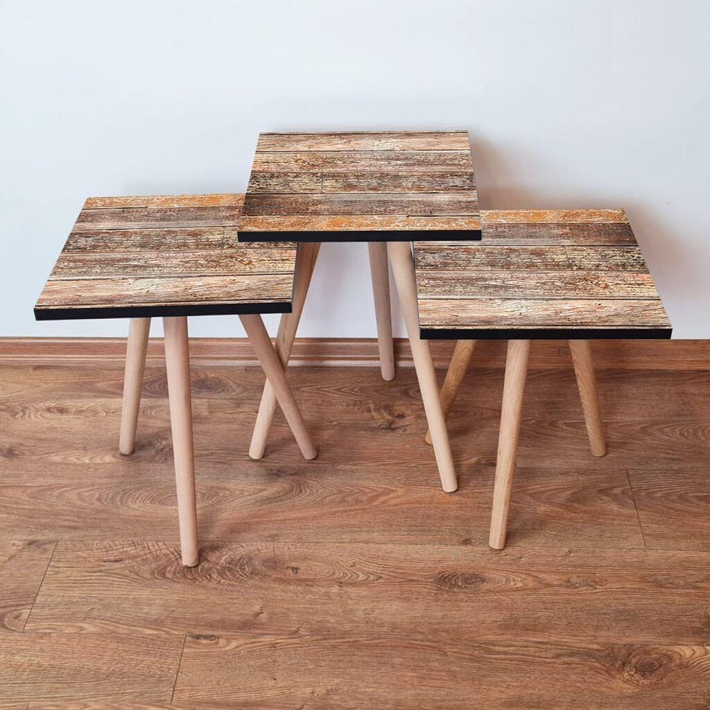 Hanah Home Set klub stočića 3Shp121, 3 komada, Šareni