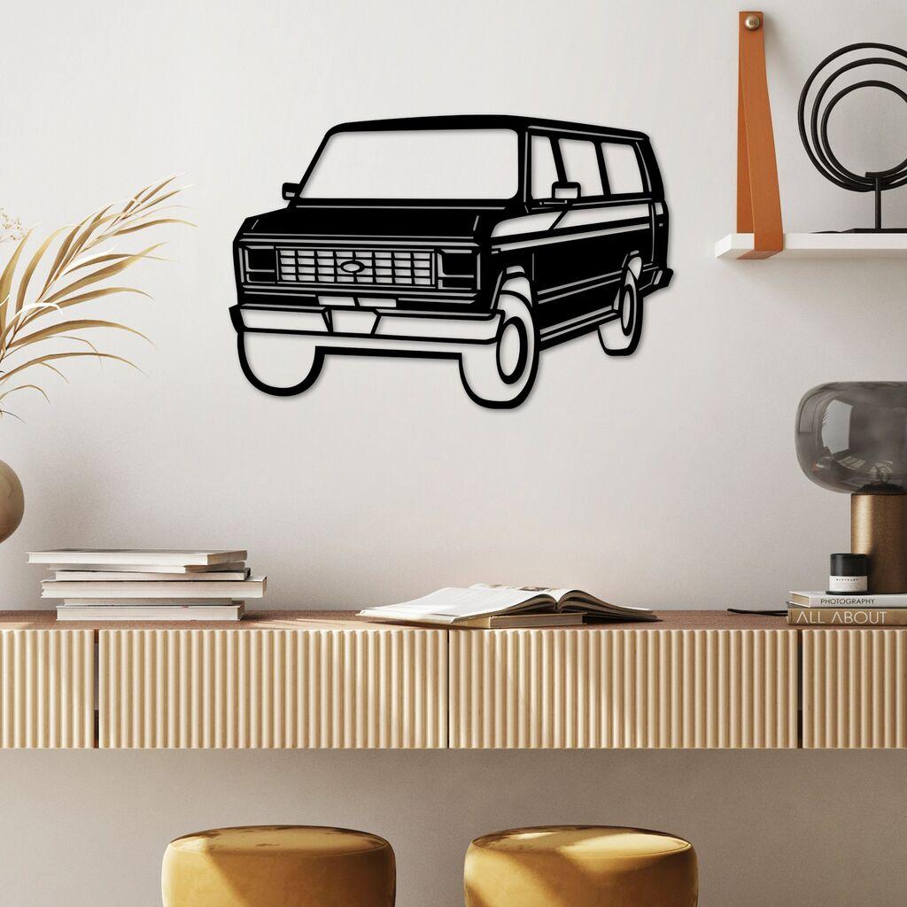 Wallity Zidna dekoracija FORD Club Wagon Old Van, 60 x 40 cm,  Crna