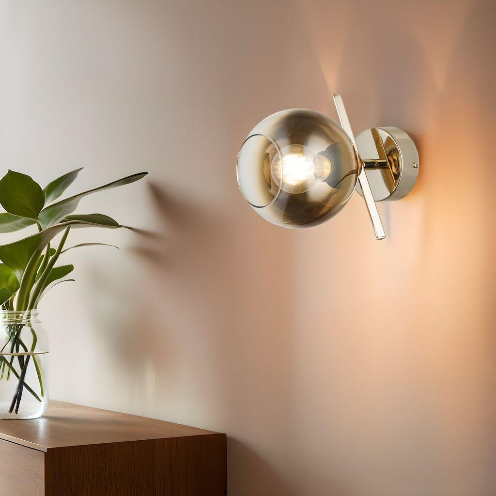Opviq Zidna lampa Bena-80-19, O15, 12,5cm10x10x3cm, IP20, Zlatna boje