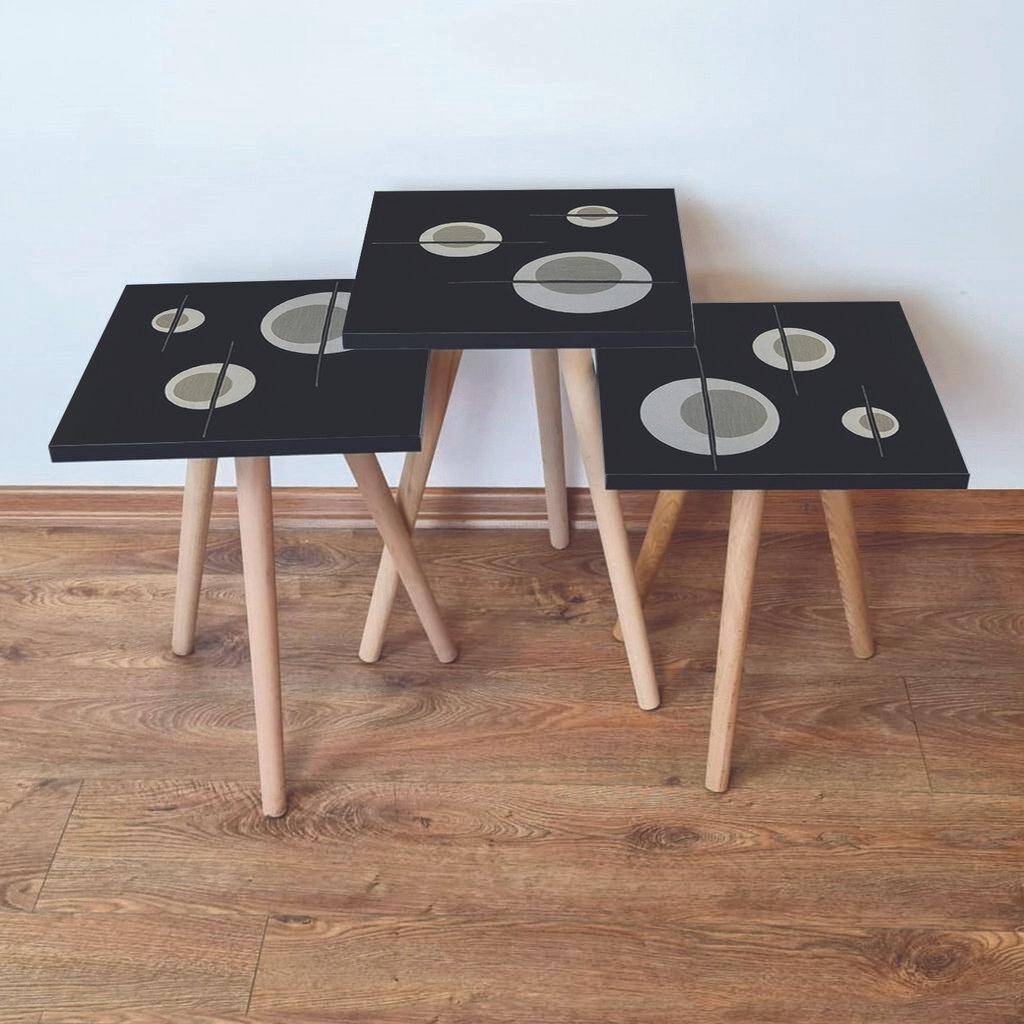 Hanah Home Set klub stočića 3Shp65, 3 komada, Šareni