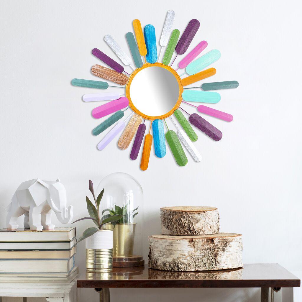 Wallity Zidna dekoracija Mirror Sun, 75x75 cm, Šarena