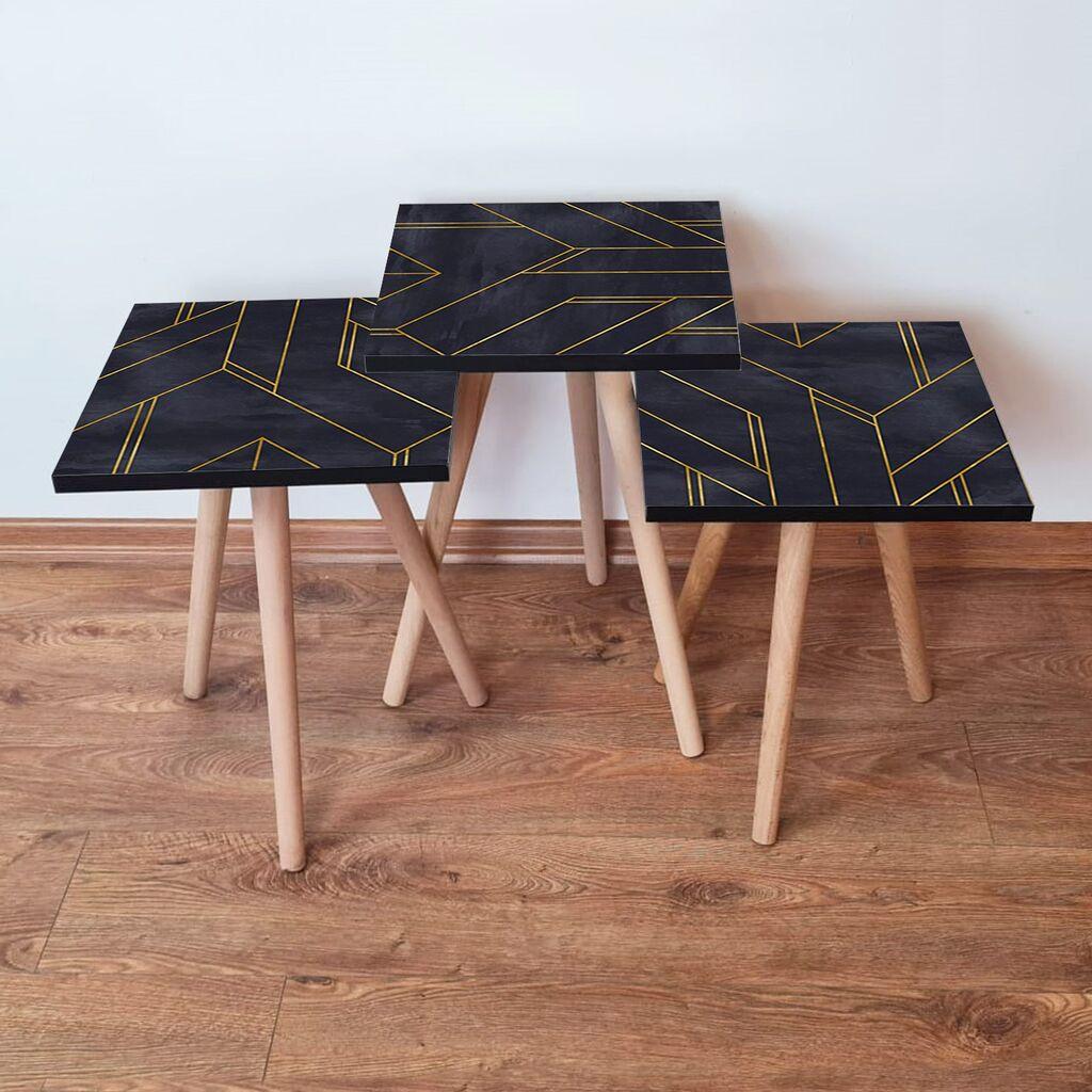 Hanah Home Set klub stočića 3Shp156, 3 komada, Šareni