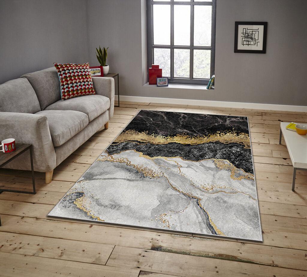 Conceptum Hypnose Tepih Asr Carpet 136, 160x230 cm, Sivo-zlatni