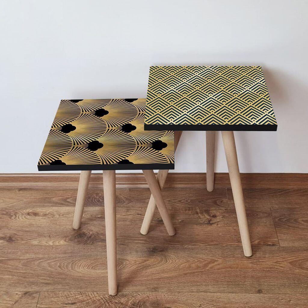 Hanah Home Set klub stočića 2Shp266, 2 komada, Šareni