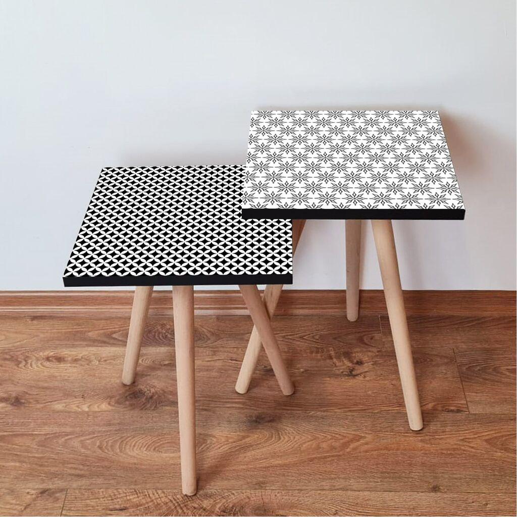 Hanah Home Set klub stočića 2Shp297, 2 komada, Šareni