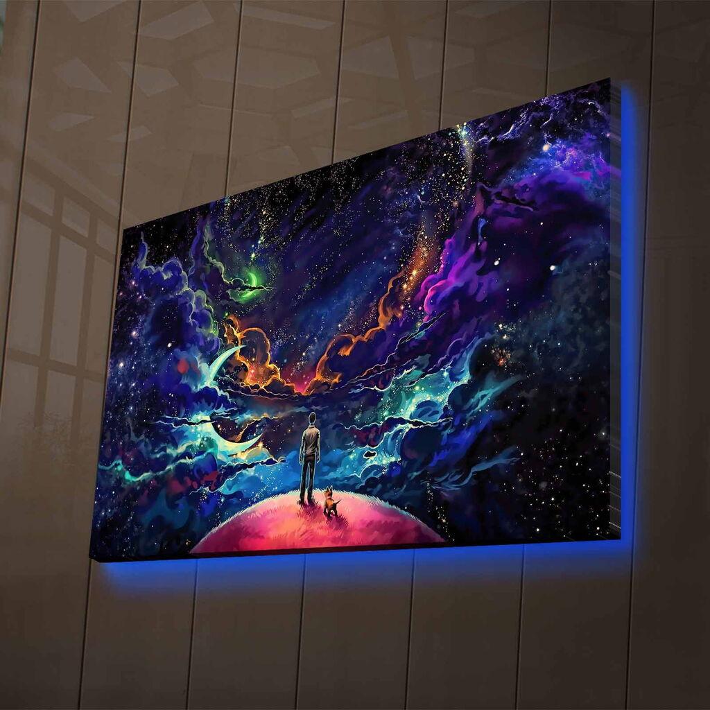 Wallity Slika na platnu sa LED osvetljenjem 45x70cm