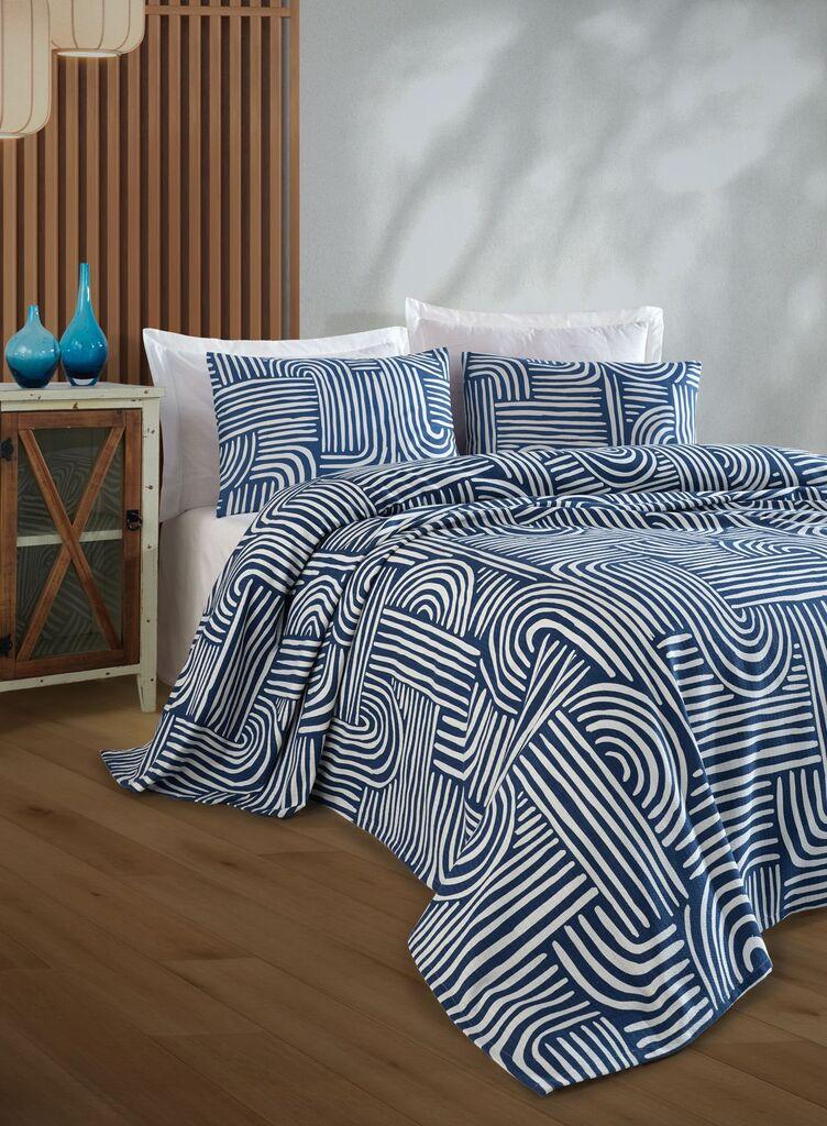 L'essentiel Maison Komplet posteljine Line Art, 160x235 cm, Plavi