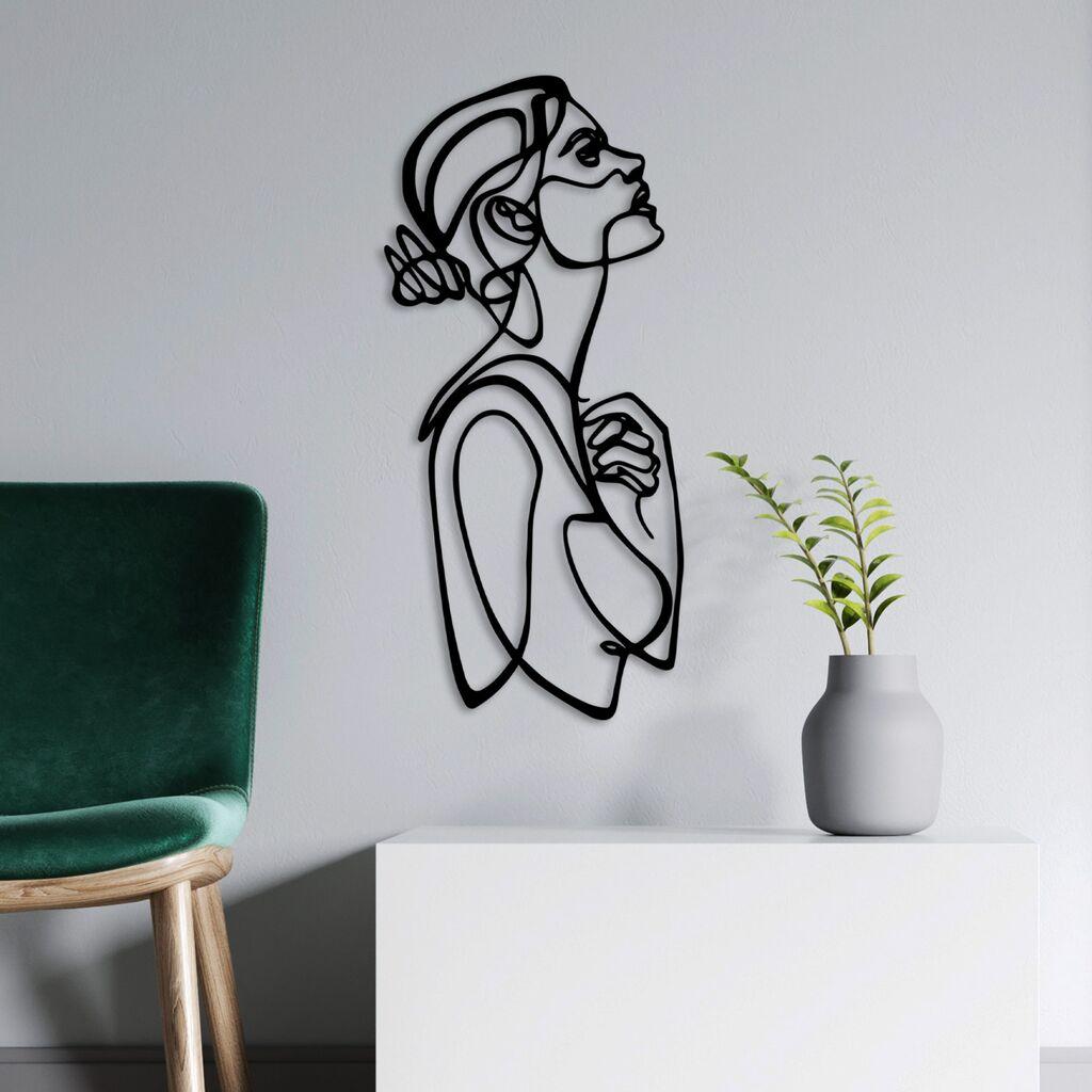 Wallity Zidna dekoracija Portrait v2, 70x32 cm, 1.5 mm, Crna