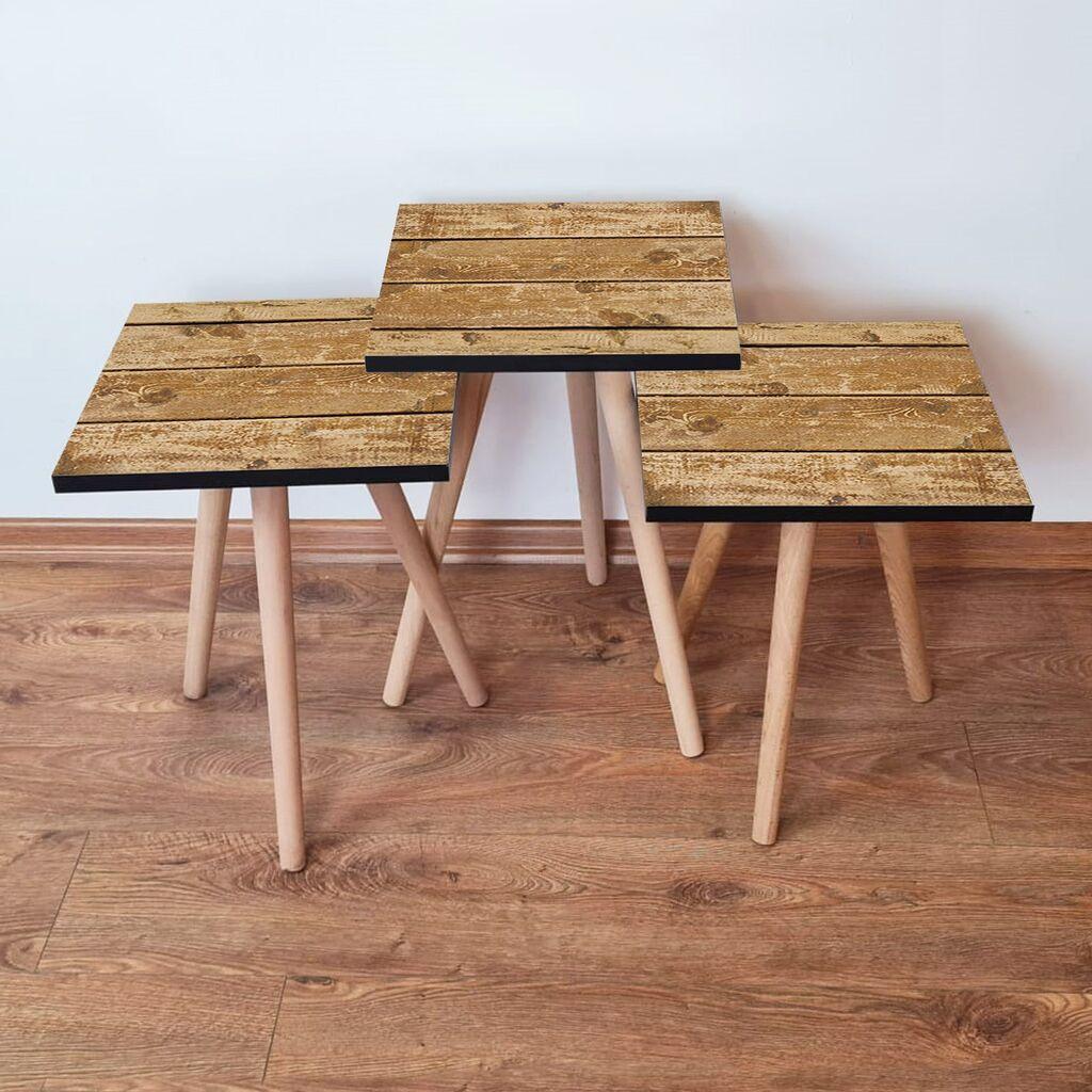 Hanah Home Set klub stočića 3Shp348, 3 komada, Šareni