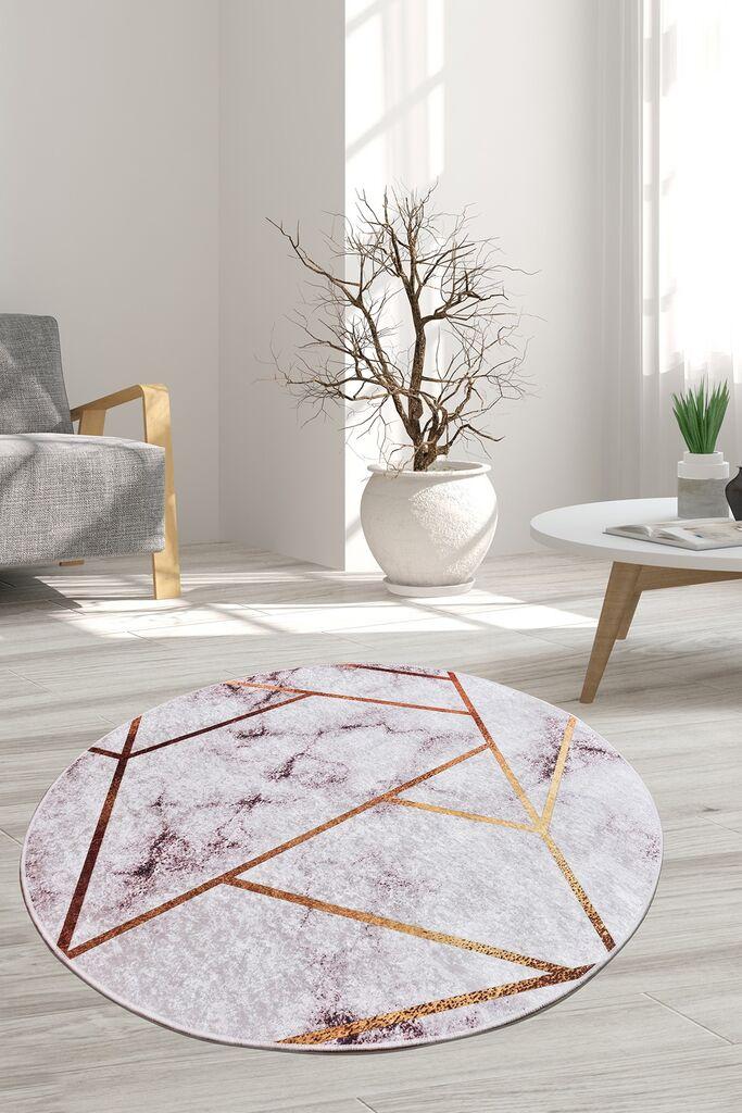 Conceptum Hypnose Tepih Brett Cap 140, O140 cm, Belo-zlatne boje