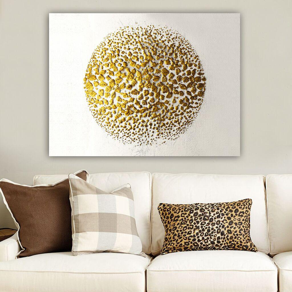 Wallity Dekorativna slika 702748237_70100, 70x100 cm, Belo-zlatna