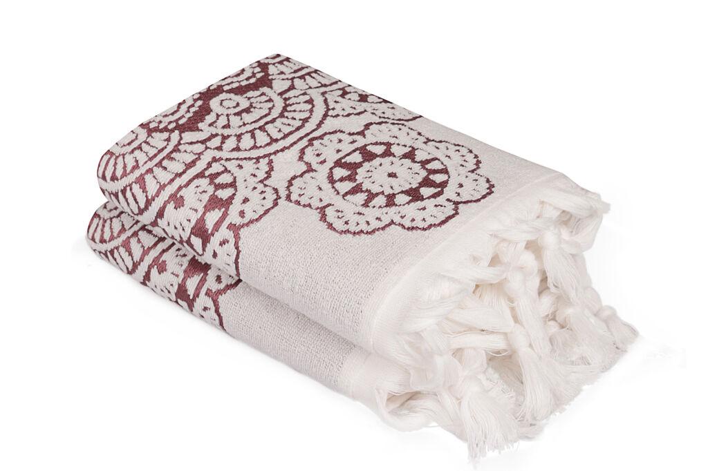 L'Essentiel Maison Set peškira Marcello, 50x90cm, 2 komada, Crveno-bež