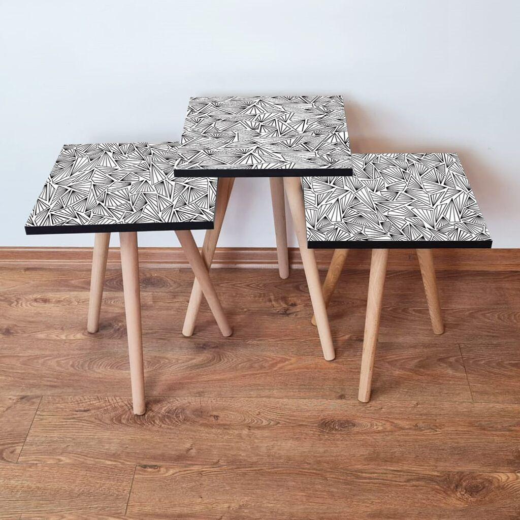 Hanah Home Set klub stočića 3Shp229, 3 komada, Šareni