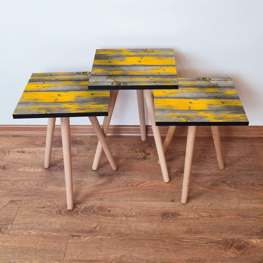 Hanah Home Set klub stočića 3Shp380, 3 komada, Šareni