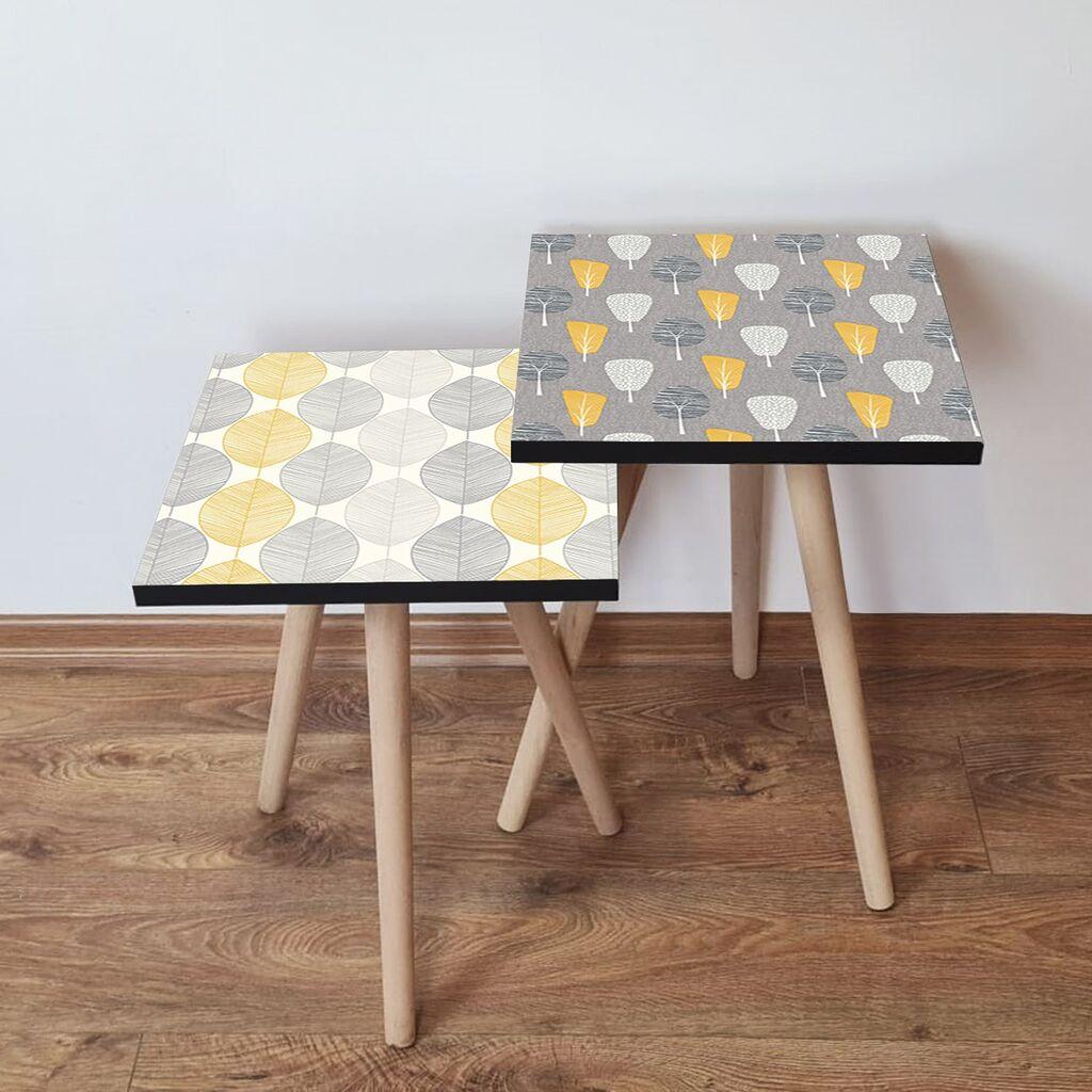 Hanah Home Set klub stočića 2Shp314, 2 komada, Šareni