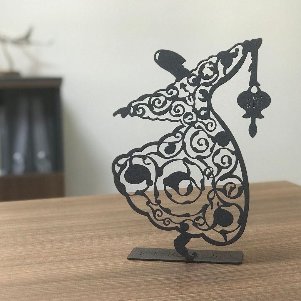 Aberto Design Dekorativna figura Semazen Pod, 20x30 cm, 2 mm, Crna