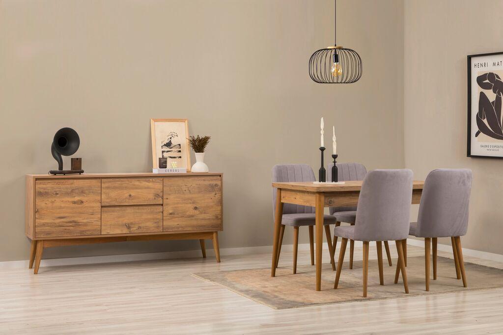 Hanah Home Trpezarijski set Vina 01 0701, Sivi